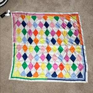 Kate Spade Argyle Silk Square Scarf NWT